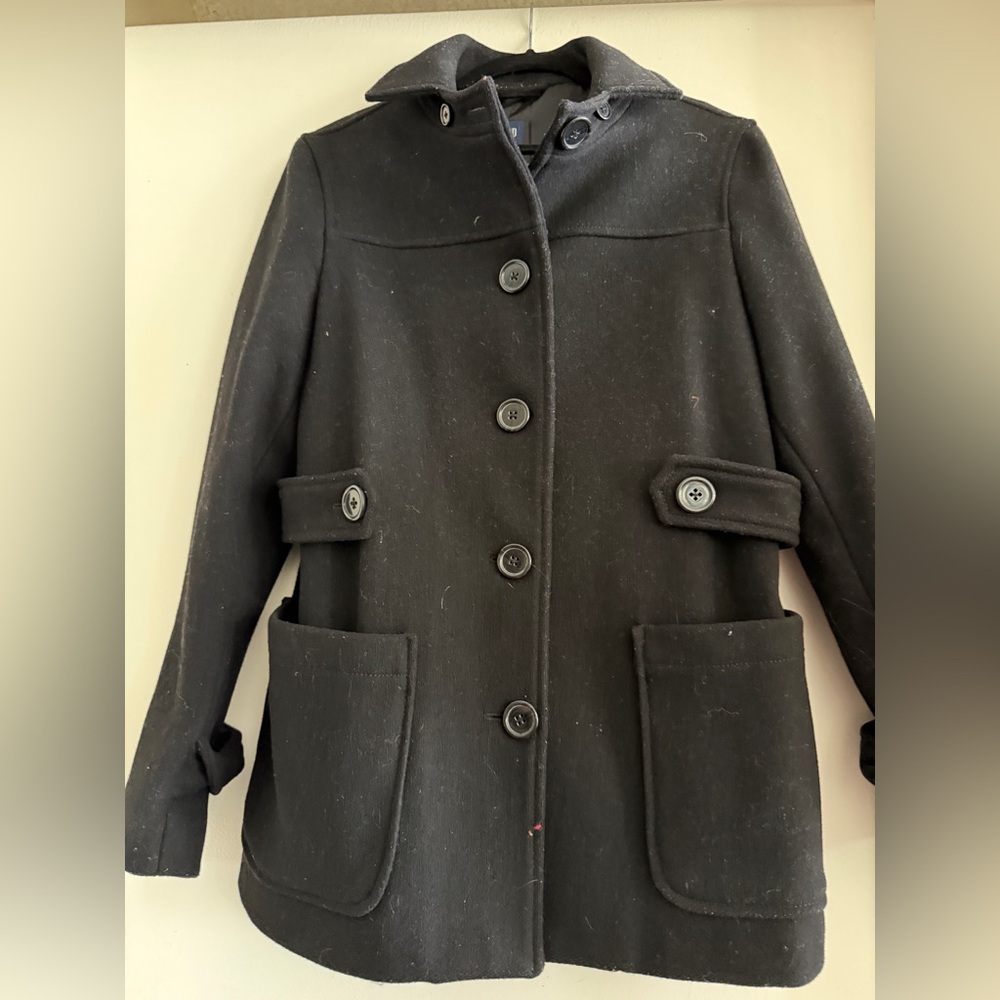 Gap Women's Black Wool Pea Coat